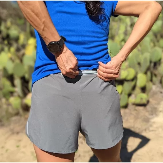 Runyon Steel Grey Unisex 3" Performance Running Short Made In USA | Runyon Canyon Apparel