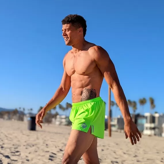 Runyon Unisex 3" Neon Yellow Performance Running Short Made In USA | Runyon Canyon Apparel