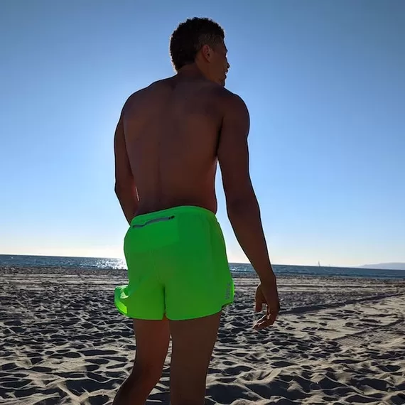 Runyon Unisex 3" Neon Yellow Performance Running Short Made In USA | Runyon Canyon Apparel