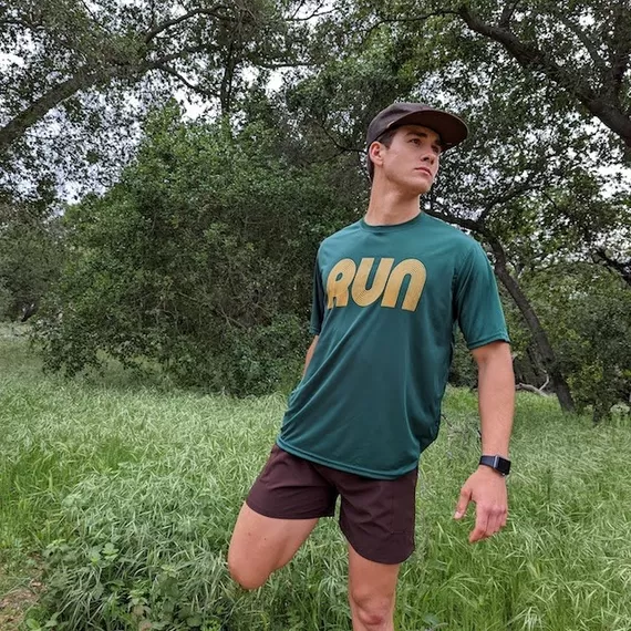 Runyon Mens Made In USA Forest Green Running Shirt