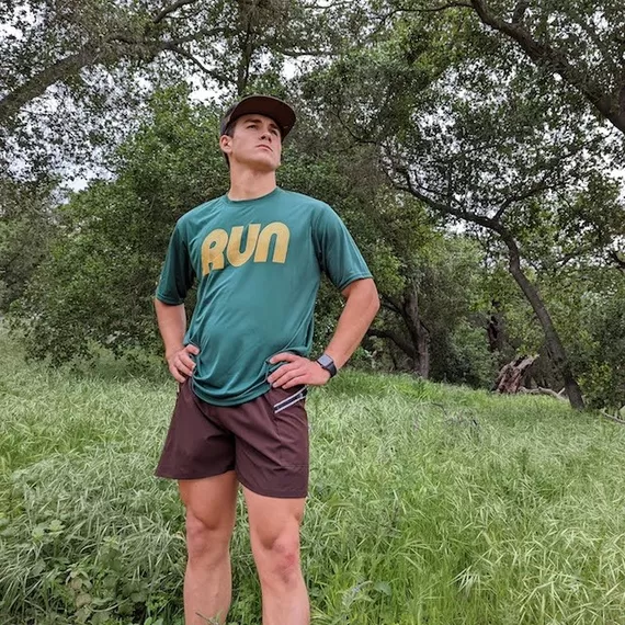 Runyon Mens Made In USA Forest Green Running Shirt