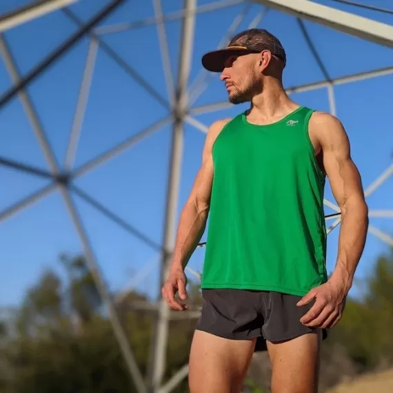 Runyon Mens Kelly Green Springs Performance Training Tank American Made In USA | Runyon Canyon Apparel