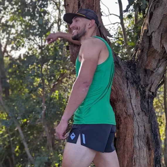 Runyon Mens Kelly Green Springs Performance Training Tank American Made In USA | Runyon Canyon Apparel