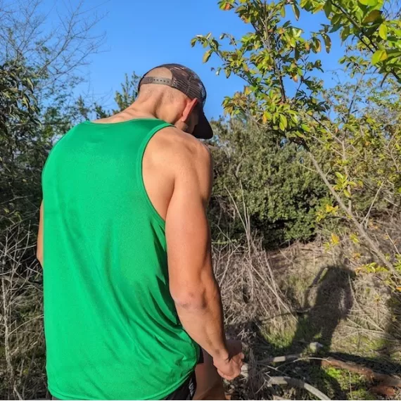 Runyon Mens Kelly Green Springs Performance Training Tank American Made In USA | Runyon Canyon Apparel