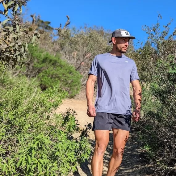 Mens Steel Grey Technical Trail Shirt Made In USA - Great for Hiking