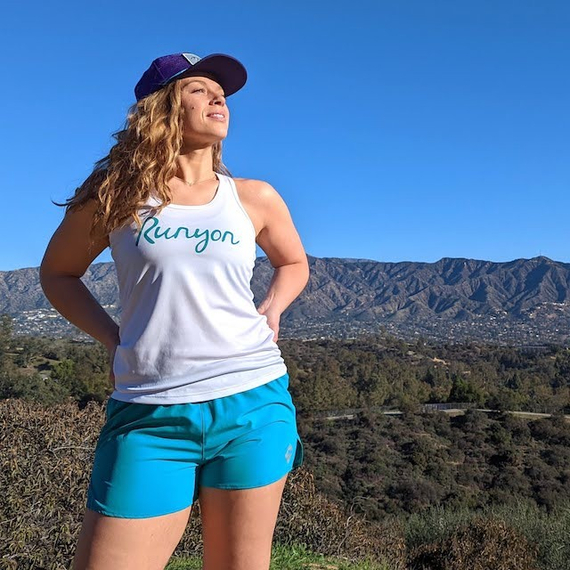 Runyon Canyon Apparel Women's Teal Script Yoga Tank