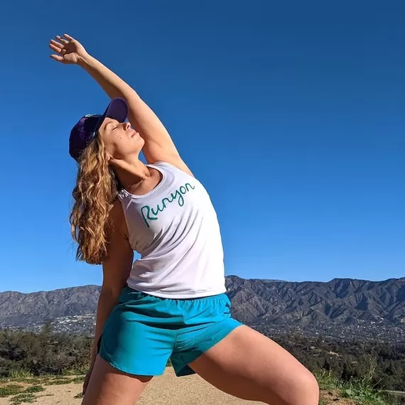 Runyon Canyon Apparel Women's Teal Script Yoga Tank
