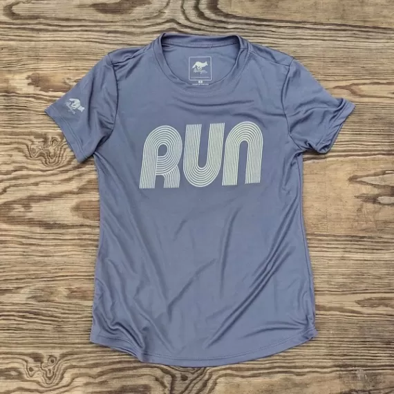 Runyon Women's Running Clothing RUN Grey Fitness Shirt Performance Sportswear Runyon Canyon Apparel American Made In USA