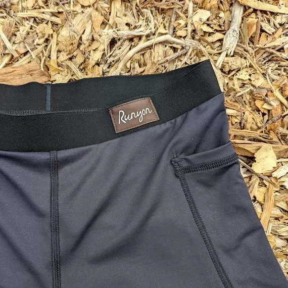 Runyon Black Performance Liner Brief Phone Pocket Nylon Spandex Made In USA
