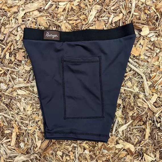 Runyon Black Performance Liner Brief Phone Pocket Nylon Spandex Made In USA