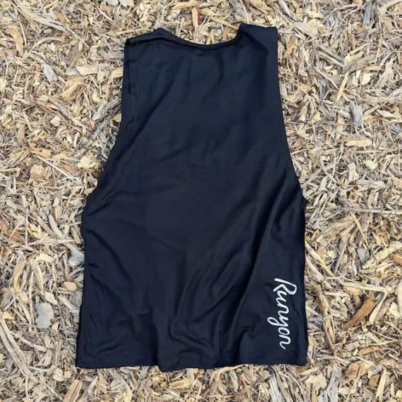 Runyon Unisex Reflective Logo Black Workout Muscle Tank | Made In USA