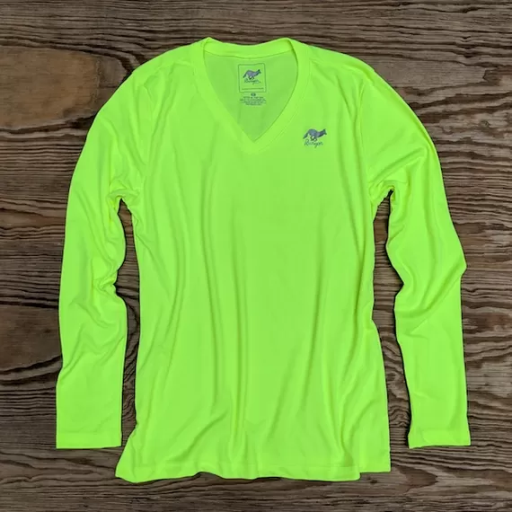 Runyon Canyon Apparel Women's Neon Yellow Long Training Performance Fitness Shirt Made In USA
