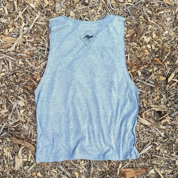 Muscle Up Buttercup Unisex Heather Grey Sleeveless Muscle Workout Tank Top Made In USA