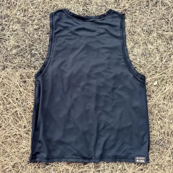 Runyon Men's Unisex Black Tech Trail Tank - Muscle Workout Tank Top, Made In USA | Runyon Canyon Apparel