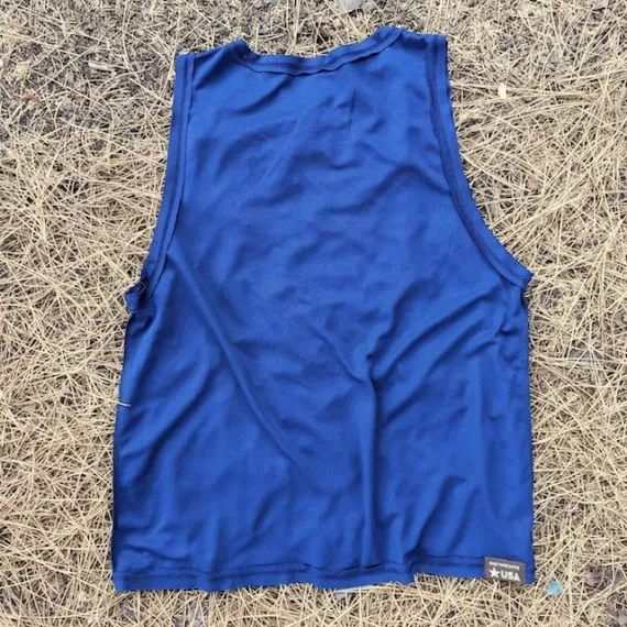 Runyon Men's Unisex Navy Blue Tech Trail Tank - Muscle Workout Tank Top, Made In USA | Runyon Canyon Apparel