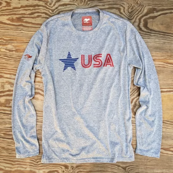 Men's Star USA Signature Long Fitness Shirt great for Running, Hiking, Outdoor Fitness Made In USA