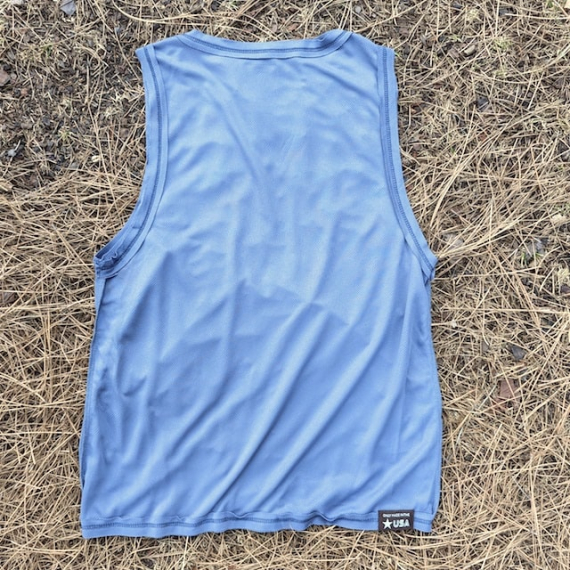 Runyon Unisex Steel Grey Tech Trail Tank - Muscle Workout Tank Top, Made In USA | Runyon Canyon Apparel