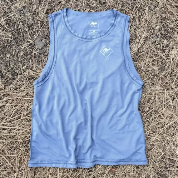 Runyon Men's Unisex Steel Grey Tech Trail Tank - Muscle Workout Tank Top, Made In USA | Runyon Canyon Apparel