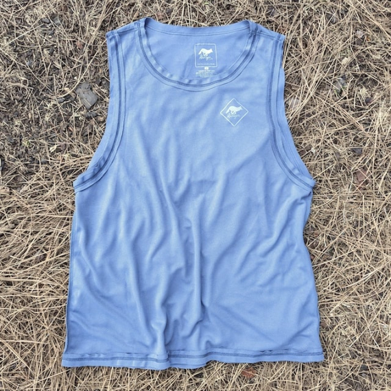 Runyon Unisex Steel Grey Tech Trail Tank - Muscle Workout Tank Top, Made In USA | Runyon Canyon Apparel