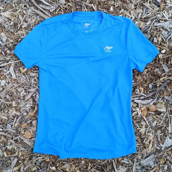 Runyon Canyon Apparel Women's Amazing Blue Training Shirt great for Running, Hiking, Outdoor Fitness Made in USA