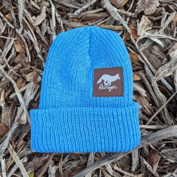 Runyon Sky Blue Reflective Knit Beanie Made In USA | Runyon Canyon Apparel