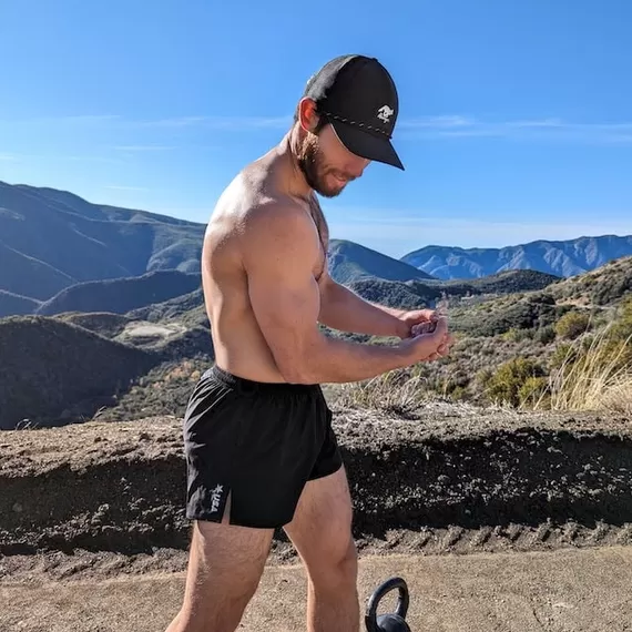 Runyon Men's Black 3" Running Workout Short American Made In USA