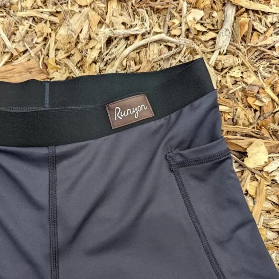 Runyon SupraPlush Black Performance Boxer Brief - Underwear Liner with Phone Pocket Nylon Spandex Made In USA