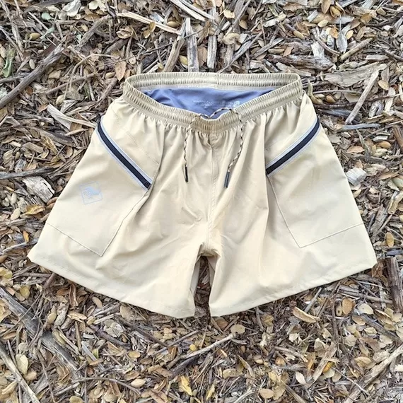 Runyon Unisex TrailStash 5" Gravel Short - Sand Dune (Khaki) Made In USA