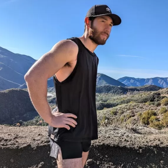 Runyon Men's Unisex Black Tech Trail Tank - Muscle Workout Tank Top, Made In USA | Runyon Canyon Apparel