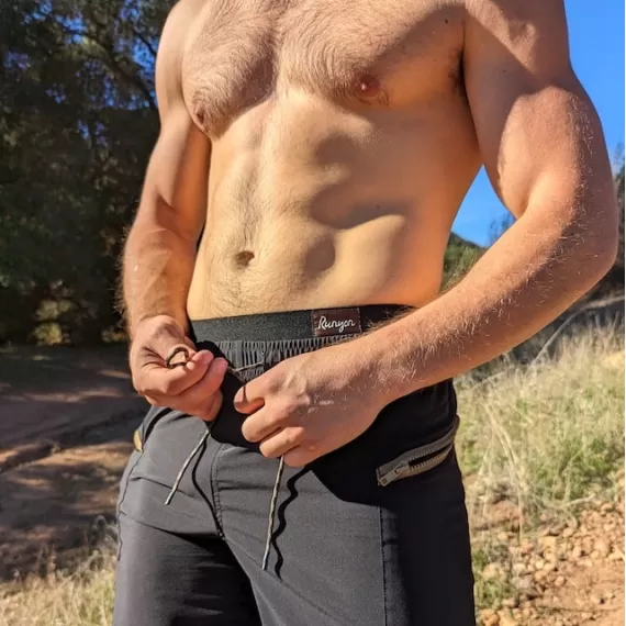 Runyon SupraPlush Black Performance Boxer Brief - Underwear Liner with Phone Pocket Nylon Spandex Made In USA