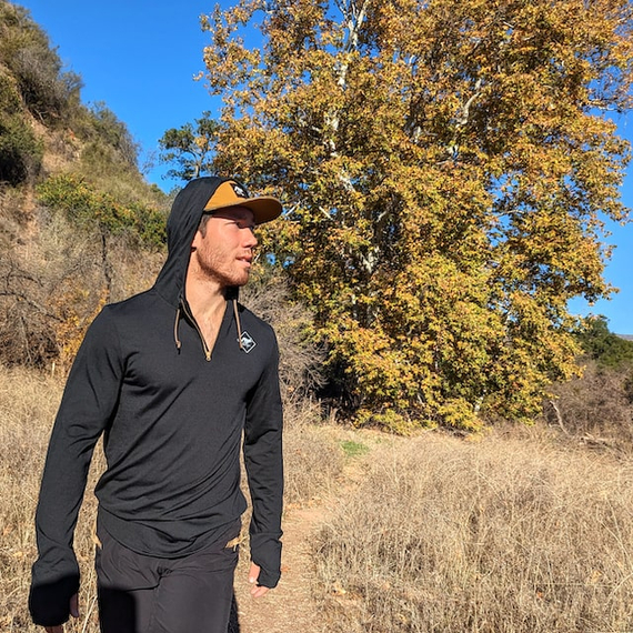 Runyon Mens Black Zip Hoodie American Made In USA