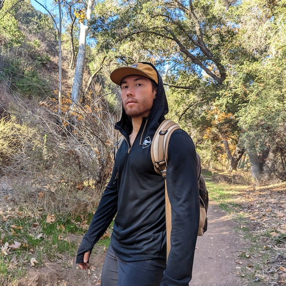 Runyon Mens Black Zip Hoodie American Made In USA