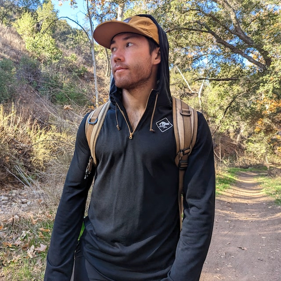 Runyon Mens Black Zip Hoodie American Made In USA
