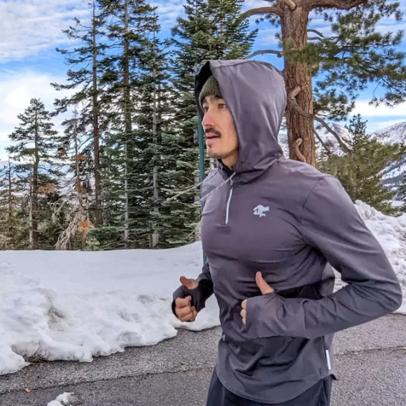 Runyon Men's Slate Charcoal Warm Up Performance Zip Hoodie Running Jacket American Made In USA