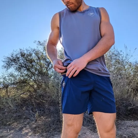 Runyon Men's Unisex Steel Grey Tech Trail Tank - Muscle Workout Tank Top, Made In USA | Runyon Canyon Apparel