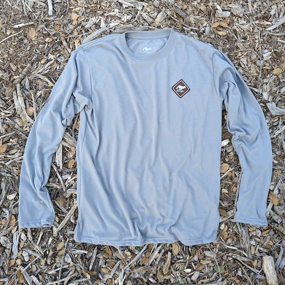 Runyon CozyTech Steel Grey Long Sleeve Camp Shirt - Hiking, Running, Outdoors, Workout, Workwear American Made In The USA