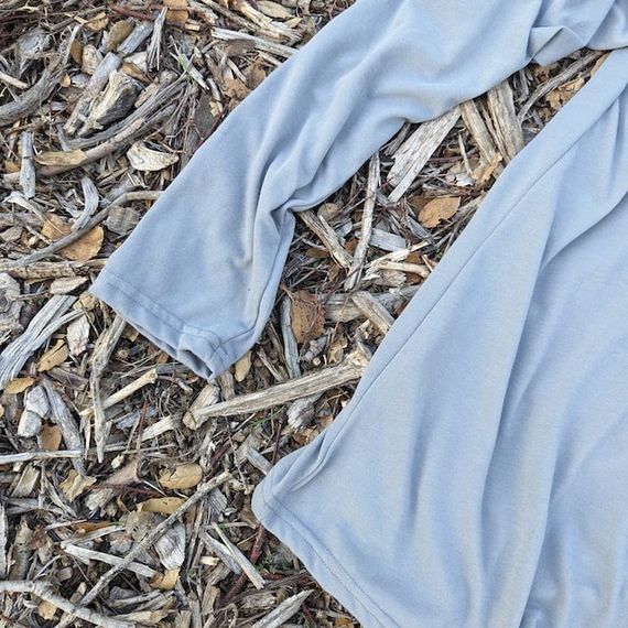 Runyon CozyTech Steel Grey Long Sleeve Camp Shirt - Hiking, Running, Outdoors, Workout, Workwear American Made In The USA