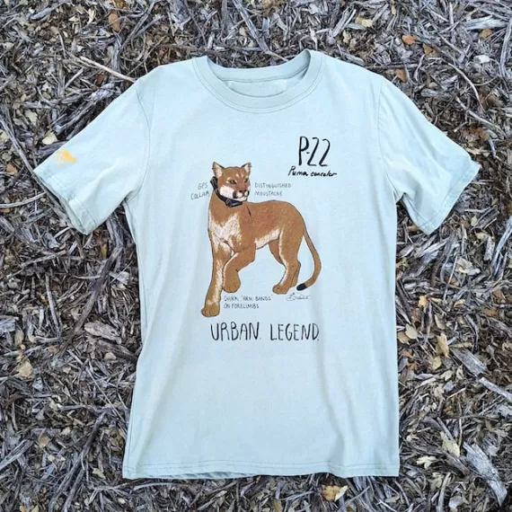 Runyon Men's Unisex Mountain Lion P-22 Fitness Shirt for Charity, Made In USA