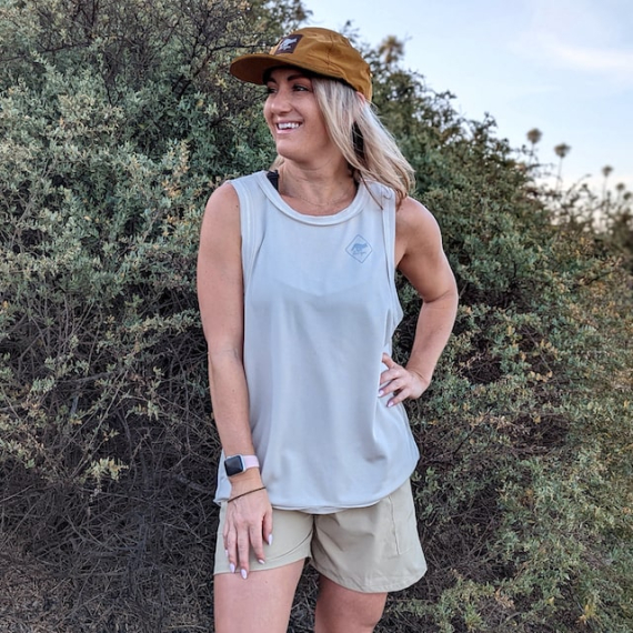 Runyon Unisex Khaki Sand Tech Trail Tank - Muscle Workout Tank Top, Made In USA | Runyon Canyon Apparel