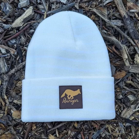Runyon White Gold Reflective Classic Cuffed Beanie American Made In USA