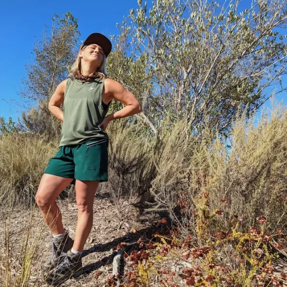 Runyon Unisex Olive Green Tech Trail Tank - Muscle Workout Tank Top, Made In USA | Runyon Canyon Apparel