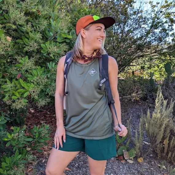 Runyon Unisex Olive Green Tech Trail Tank - Muscle Workout Tank Top, Made In USA | Runyon Canyon Apparel