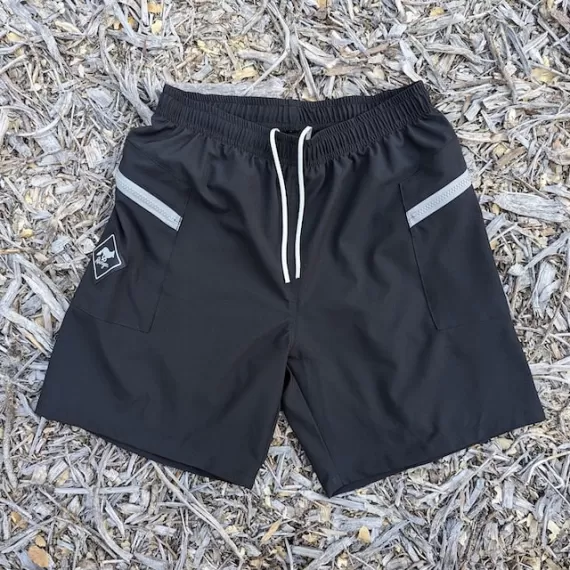 Runyon American Made In USA TrailStash 7" Black Gravel Short- Running, Hiking, Cycling, Fitness, Outdoors