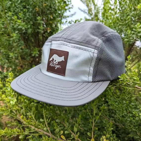 Runyon Charcoal Grey Rad Reflective Camp Hat - Running, Hiking, Fitness Outdoors American Made In USA