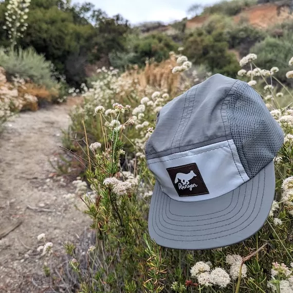 Runyon Charcoal Grey Rad Reflective Camp Hat - Running, Hiking, Fitness Outdoors American Made In USA