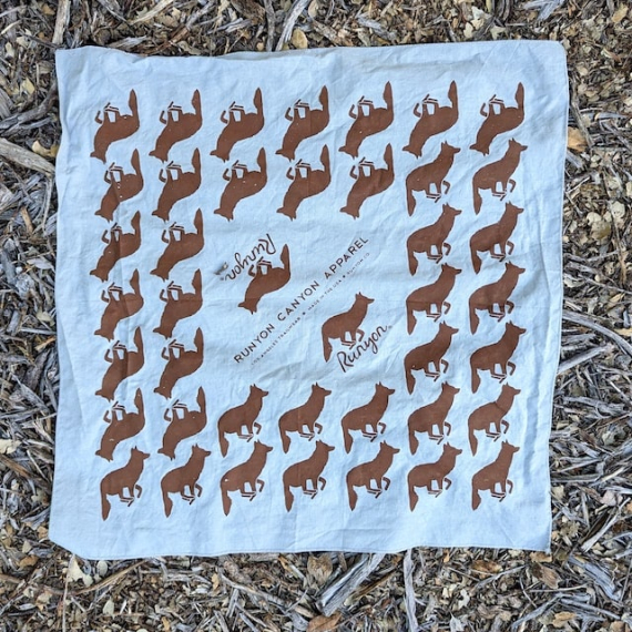 Runyon Grey Brown American Made In USA Bandana - Trail Running Hiking Fitness Outdoors