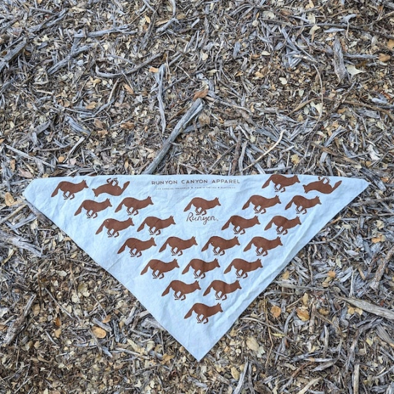 Runyon Grey Brown American Made In USA Bandana - Trail Running Hiking Fitness Outdoors