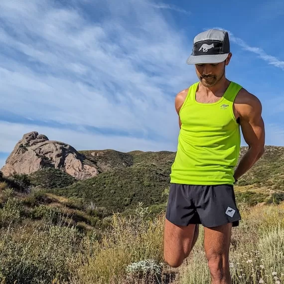 Runyon Lime Green Performance Running Singlet Workout  Tank Top American Made In USA