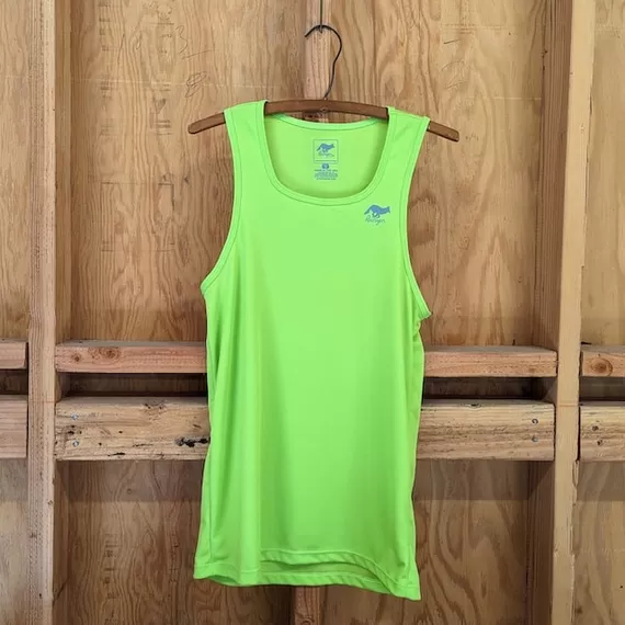 Runyon Lime Green Performance Running Singlet Workout  Tank Top American Made In USA