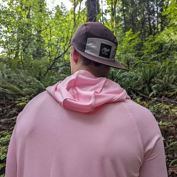 Runyon Men's Cool Pink Sun Hoodie Shirt Long Sleeve Thumbholes Sun Protection Quick Dry American Made In USA